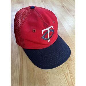 Vintage‎ Minnesota Twins Snapback Baseball Hat Red Mesh Back One Size